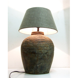 Lampa ceramiczna Rustykalna z abażurem 47cm